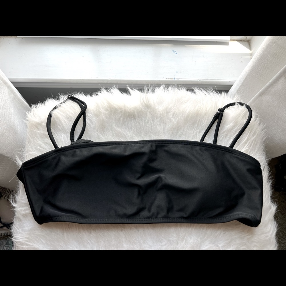 black bathing suit top